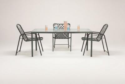  Brown Jordan Furniture Brown Jordan Tamiami Dining Set with Dining Table and Four Armchairs 1960s