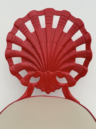  Brown Jordan Furniture Set of Eight Aluminum Venitian Grotto Style Shell Back Chairs