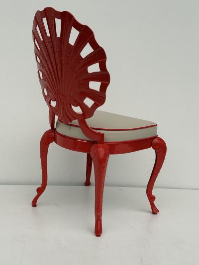  Brown Jordan Furniture Set of Eight Aluminum Venitian Grotto Style Shell Back Chairs