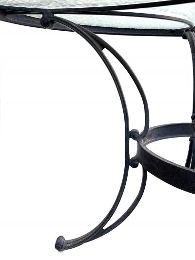  Brown Jordan Furniture Vintage Brown Jordan Aluminum Outdoor Round Table with Four Chairs