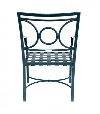  Brown Jordan Furniture Vintage Brown Jordan Aluminum Round Table with Four Arm Chairs