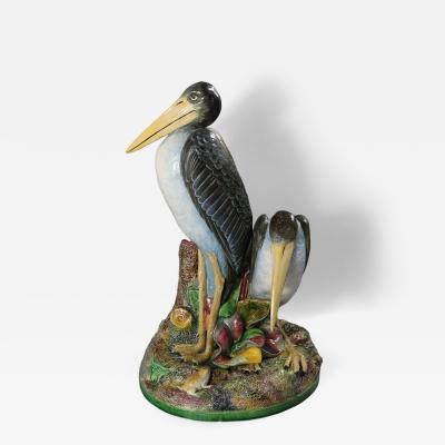  Brown Westhead Moore Co Brown Westhead Moore Co Majolica Storks Vase
