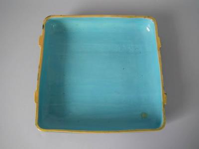  Brown Westhead Moore Co Brown Westhead Moore and Co Majolica Belted Suitcase Box and Cover