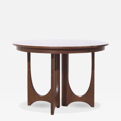  Broyhill Brasilia Broyhill Brasilia Mid Century Round Walnut Expanding Dining Table with 3 Leaves