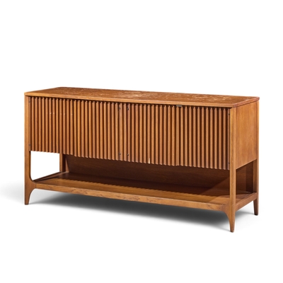  Broyhill Brasilia Broyhill Brasilia Mid Century Walnut Fluted Credenza