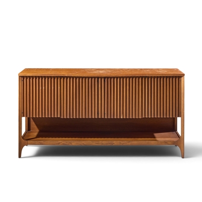  Broyhill Brasilia Broyhill Brasilia Mid Century Walnut Fluted Credenza