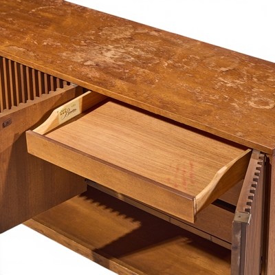  Broyhill Brasilia Broyhill Brasilia Mid Century Walnut Fluted Credenza