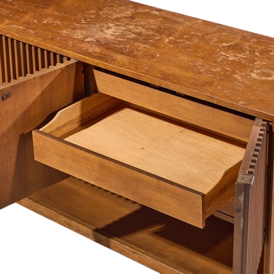  Broyhill Brasilia Broyhill Brasilia Mid Century Walnut Fluted Credenza