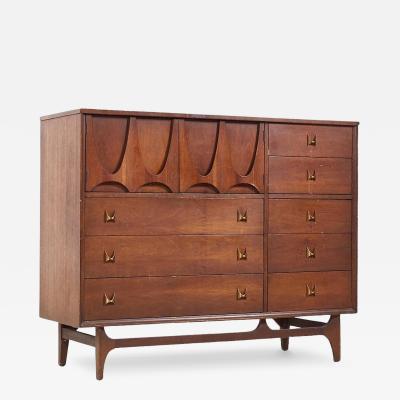  Broyhill Brasilia Broyhill Brasilia Mid Century Walnut Magna Highboy Dresser