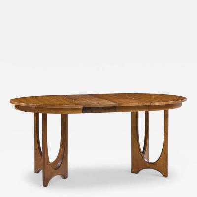 Broyhill Brasilia Broyhill Brasilia Mid Century Walnut Round Expanding Dining Table with 2 Leaves