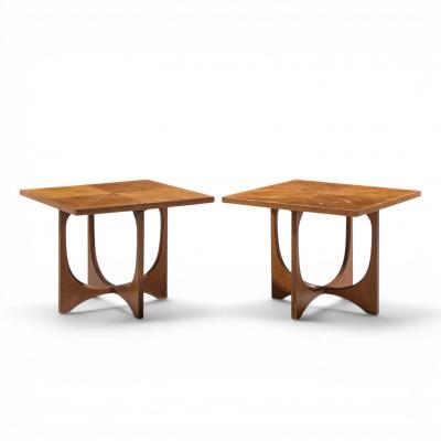  Broyhill Brasilia Broyhill Brasilia Mid Century Walnut Side Tables Pair
