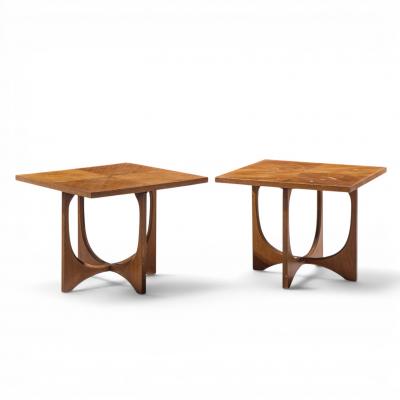  Broyhill Brasilia Broyhill Brasilia Mid Century Walnut Side Tables Pair