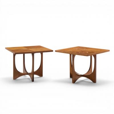 Broyhill Brasilia Broyhill Brasilia Mid Century Walnut Side Tables Pair