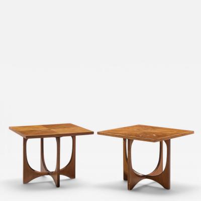  Broyhill Brasilia Broyhill Brasilia Mid Century Walnut Side Tables Pair