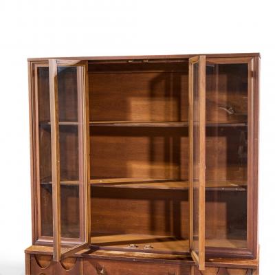  Broyhill Brasilia Broyhill Brasilia Mid Century Walnut and Brass Credenza and Hutch