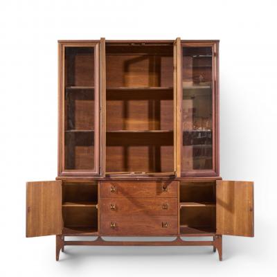  Broyhill Brasilia Broyhill Brasilia Mid Century Walnut and Brass Credenza and Hutch