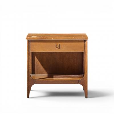  Broyhill Brasilia Broyhill Brasilia Mid Century Walnut and Brass Nightstand