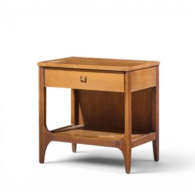  Broyhill Brasilia Broyhill Brasilia Mid Century Walnut and Brass Nightstand