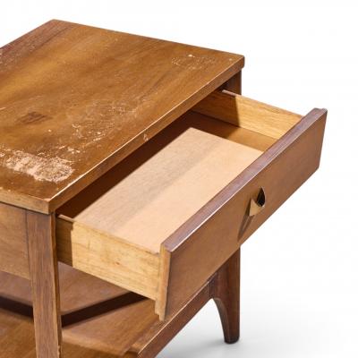  Broyhill Brasilia Broyhill Brasilia Mid Century Walnut and Brass Nightstand