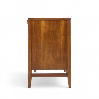  Broyhill Brasilia Broyhill Brasilia Mid Century Walnut and Brass Offset Credenza and Hutch