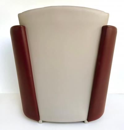  Brueton Brueton 2 tone Leather Embrace Club Chairs by Victor I Dziekiewicz