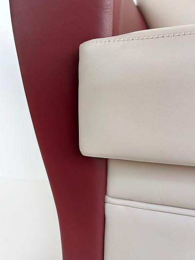  Brueton Brueton 2 tone Leather Embrace Club Chairs by Victor I Dziekiewicz