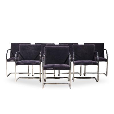  Brueton Brueton Brno Mid Century Chrome Dining Chairs Set of 8