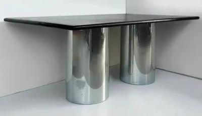  Brueton Brueton DT DRUM Double Pedestal Dining Table Ebonized Wood Top