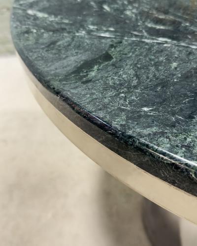  Brueton Brueton Stainless Steel and Verde Green Marble Anello Dining Table 1970