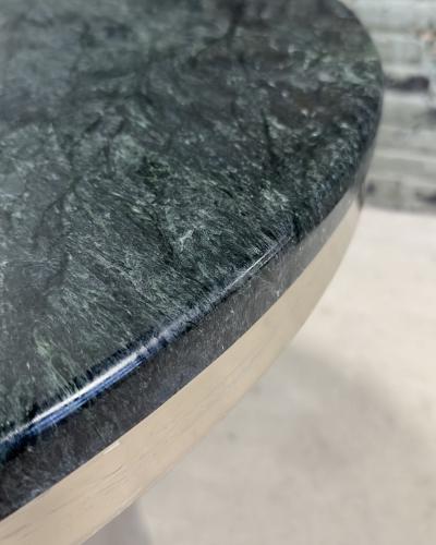  Brueton Brueton Stainless Steel and Verde Green Marble Anello Dining Table 1970