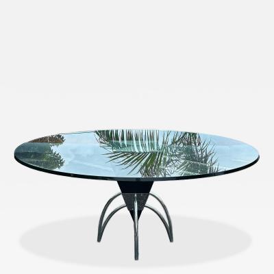  Brueton Granite Stainless Steel and Glass Dining Table Brueton Atrributed