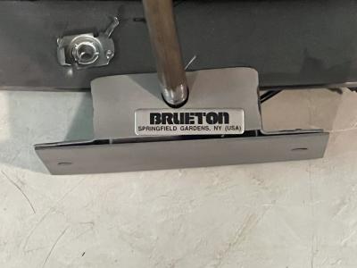  Brueton MASSIVE POST MODERN STEEL AND BRASS MIRROR WITH SCONCES BY BRUETON