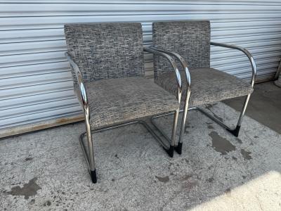 Brueton Pair of Tubular Chrome Brno Chairs