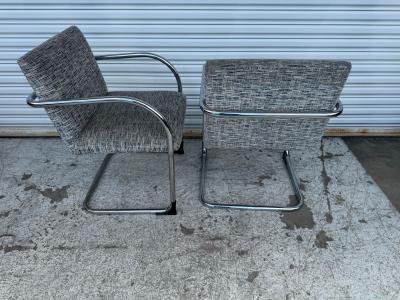 Brueton Pair of Tubular Chrome Brno Chairs