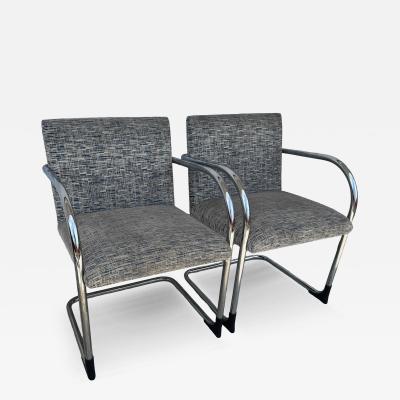  Brueton Pair of Tubular Chrome Brno Chairs