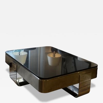  Brueton Polished Steel and Granite Coffee Table USA c 1970