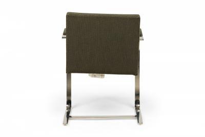  Brueton Set of 8 Brueton American Brno Gray Upholstered Chrome Dining Armchairs