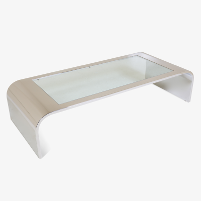  Brueton Stainless Steel Waterfall Cocktail Table by Brueton