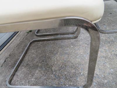  Brueton Stunning Set of Six Brueton Cantilevered Chrome Dining Chairs Midcentury