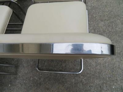  Brueton Stunning Set of Six Brueton Cantilevered Chrome Dining Chairs Midcentury