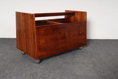  Bruksbo Norwegian Rosewood Magazine Rack Record LP Caddy by Rolf Hesland for Bruksbo