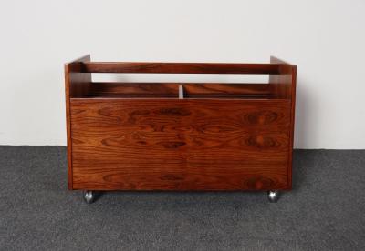  Bruksbo Norwegian Rosewood Magazine Rack Record LP Caddy by Rolf Hesland for Bruksbo
