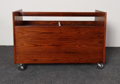  Bruksbo Norwegian Rosewood Magazine Rack Record LP Caddy by Rolf Hesland for Bruksbo