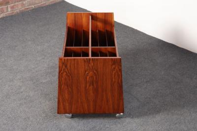  Bruksbo Norwegian Rosewood Magazine Rack Record LP Caddy by Rolf Hesland for Bruksbo