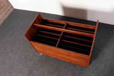  Bruksbo Norwegian Rosewood Magazine Rack Record LP Caddy by Rolf Hesland for Bruksbo