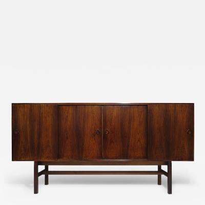  Bruno Hansen 1950s Scandinavian Brazilian Rosewood Sideboard with Center Bar