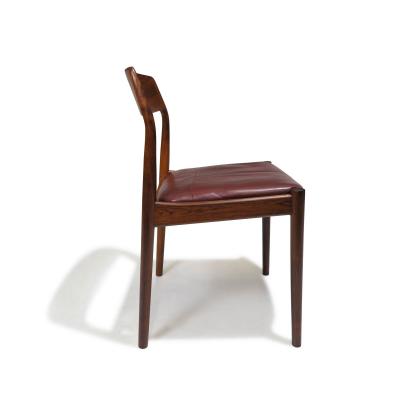  Bruno Hansen Four Danish Solid Brazilian Rosewood Dining Chairs