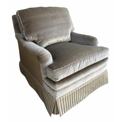  Brunschwig Fils Brunschwig Fils Fully Upholstered Mohair Silk Club Chair