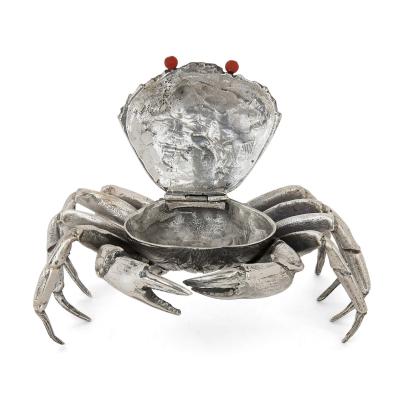 Buccellati A set of four sterling silver crab form boxes by Buccellati