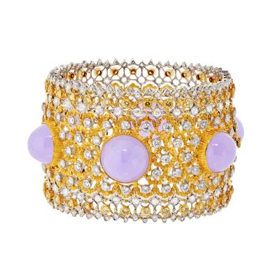  Buccellati Buccellati 18K Two Tone Diamond And Chalcedony Bracelet